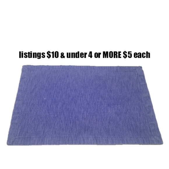 Blue Denim Look Textured Placemat Kitchen Tablescape Table Decor Oceanic Coastal - Picture 1 of 7